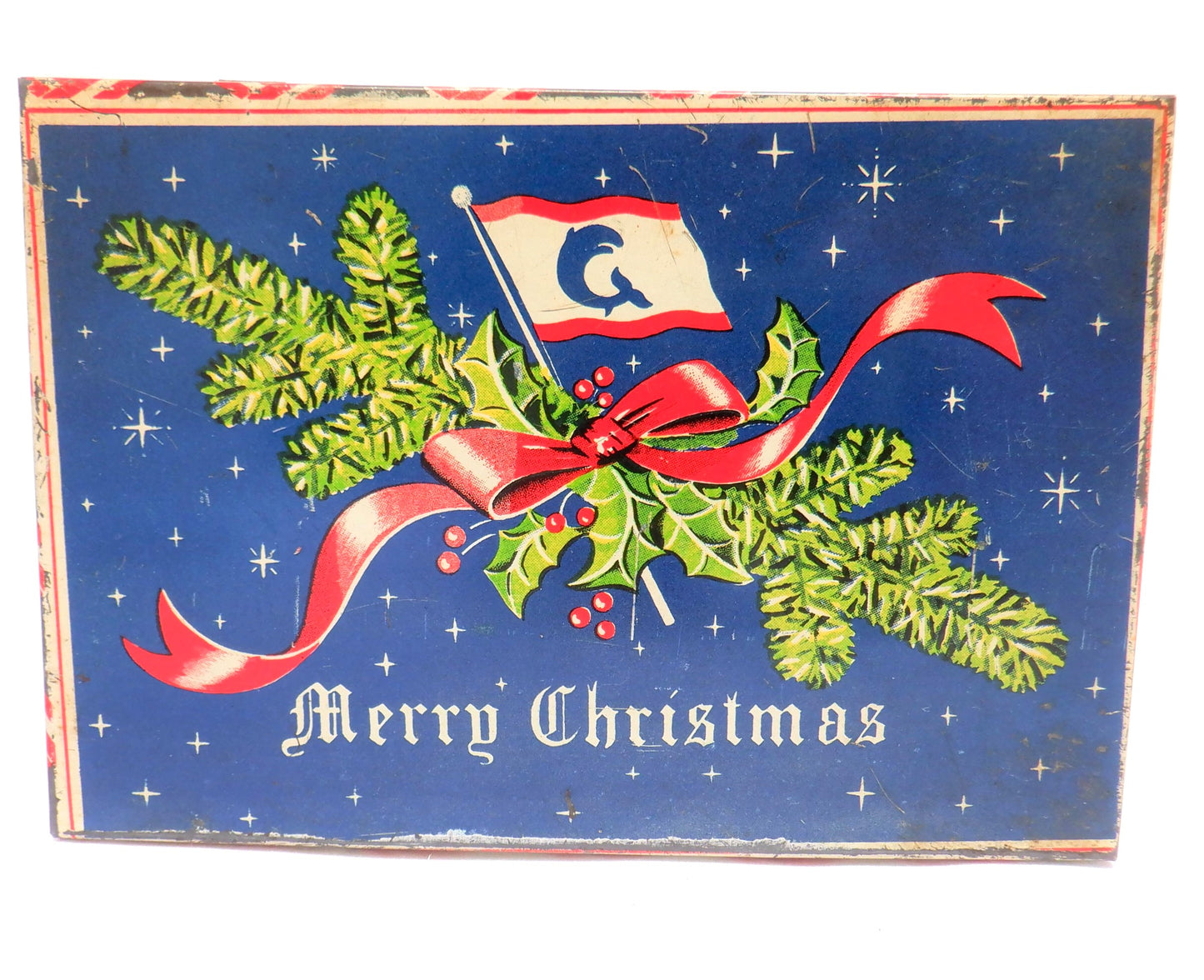 CHRISTENSEN CANADIAN AFRICAN LINES and PACIFIC ISLANDS TRANSPORT LINE: A/S Thor Dahl Christmas Edition Antique Tin Container