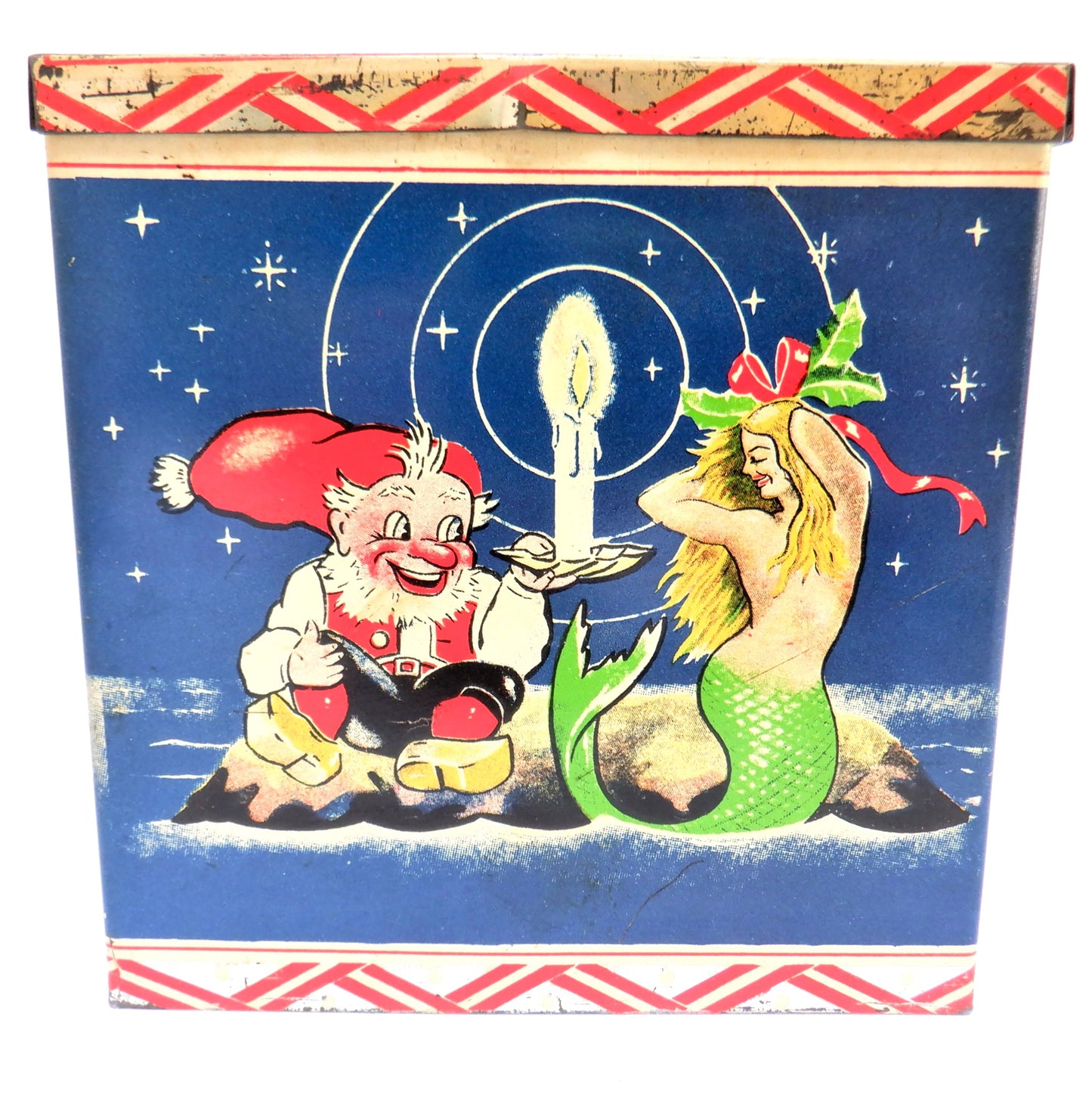 CHRISTENSEN CANADIAN AFRICAN LINES and PACIFIC ISLANDS TRANSPORT LINE: A/S Thor Dahl Christmas Edition Antique Tin Container
