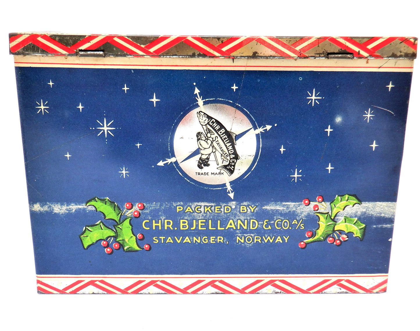 CHRISTENSEN CANADIAN AFRICAN LINES and PACIFIC ISLANDS TRANSPORT LINE: A/S Thor Dahl Christmas Edition Antique Tin Container