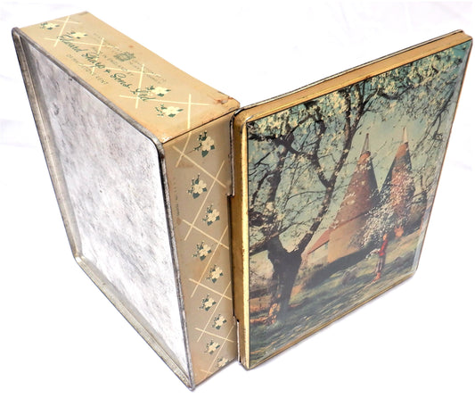 Antique Hinged Tin by Sharp's Toffee: 'KENTISH OASTS, NEAR MAIDSTONE'