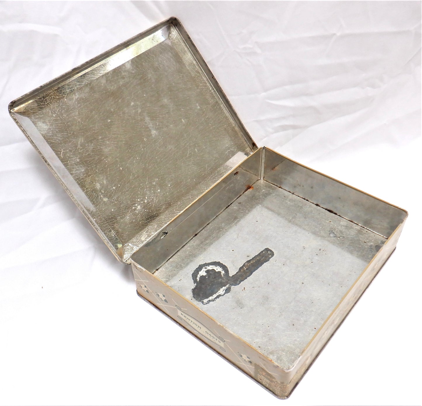 Antique Hinged Tin by Sharp's Toffee: 'KENTISH OASTS, NEAR MAIDSTONE'