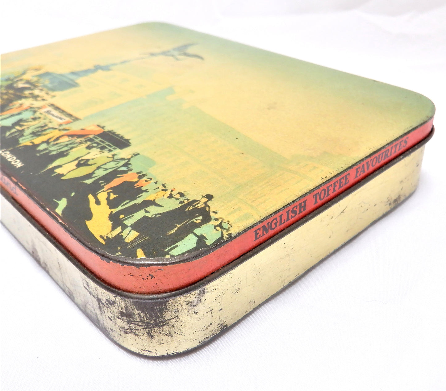 Vintage Tin Container by Bensons Confectionery of England: 'PICCADILLY CIRCUS, LONDON'