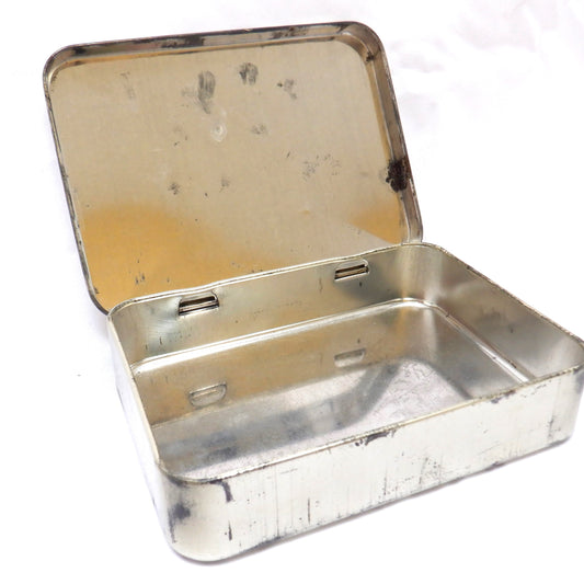 RARE VINTAGE POCKET TIN FIRST AID KIT: Compliments of British Columbia Department of Mines and Petroleum Resources, Pre-1975