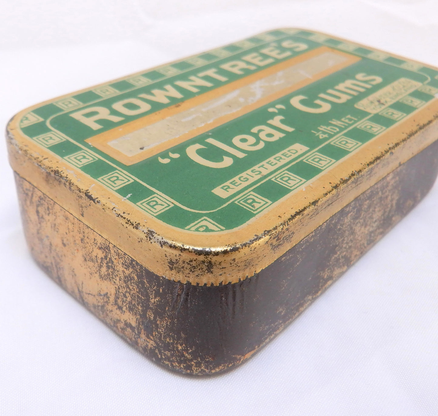 ROWNTREE'S "CLEAR" GUMS, Vintage Tin Pocket Container, Made in England
