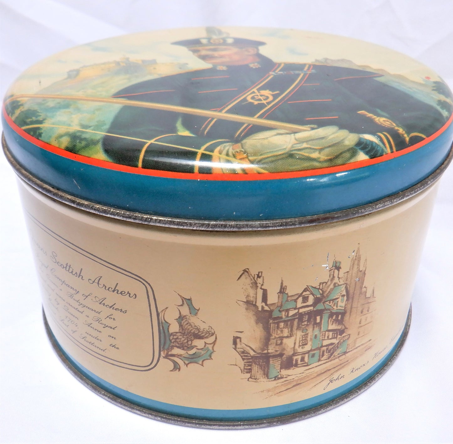Vintage Scottish Tin by Gray Dunn of Edinburgh: 'THE QUEEN'S SCOTTISH ARCHERS'