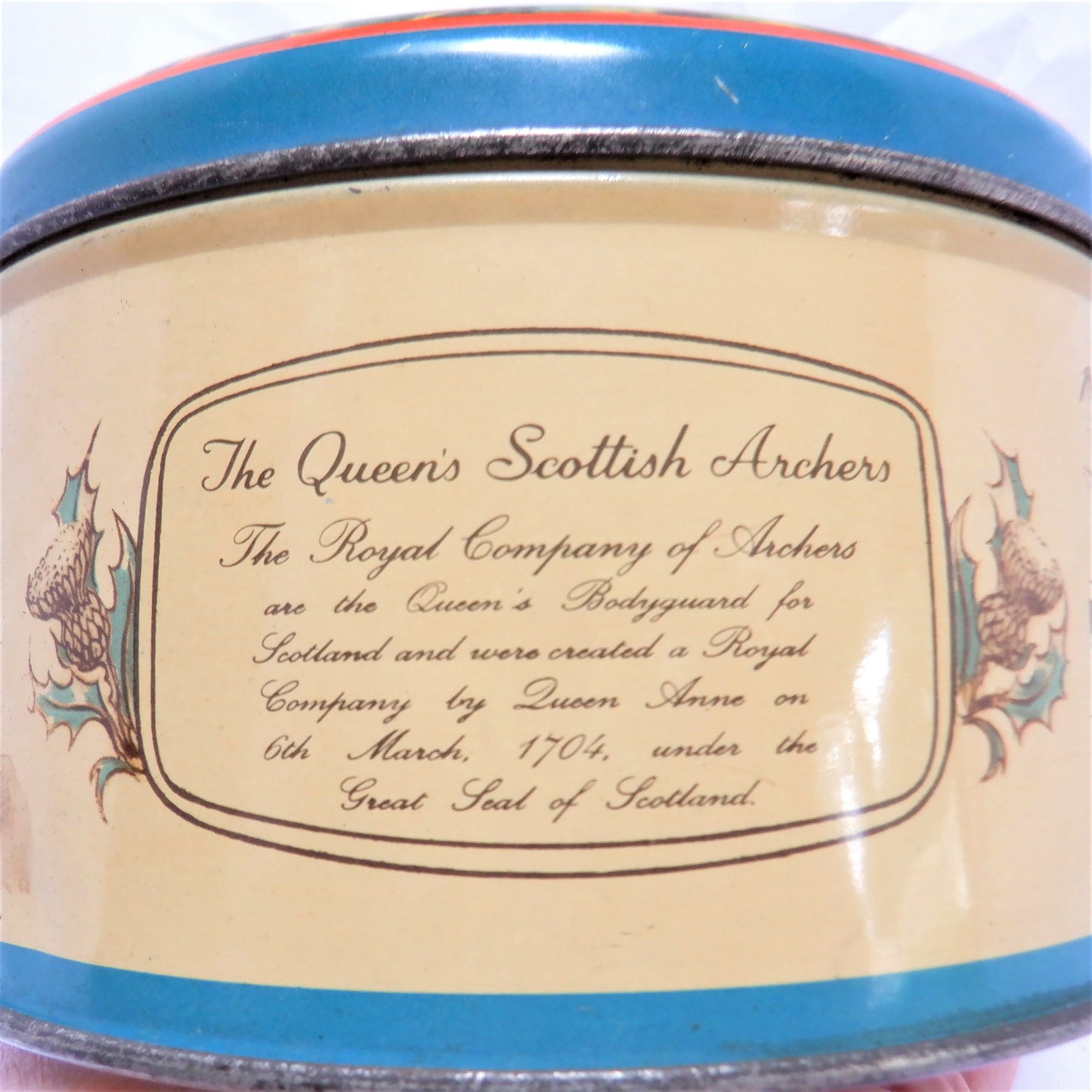 Vintage Scottish Tin by Gray Dunn of Edinburgh: 'THE QUEEN'S SCOTTISH ARCHERS'