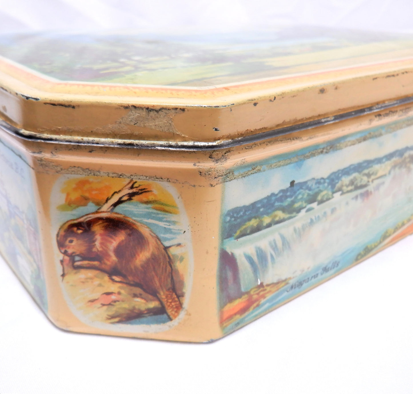 Vintage Tin Container of 'LAKE LOUISE, ALBERTA' by Gray Dunn Biscuits of London