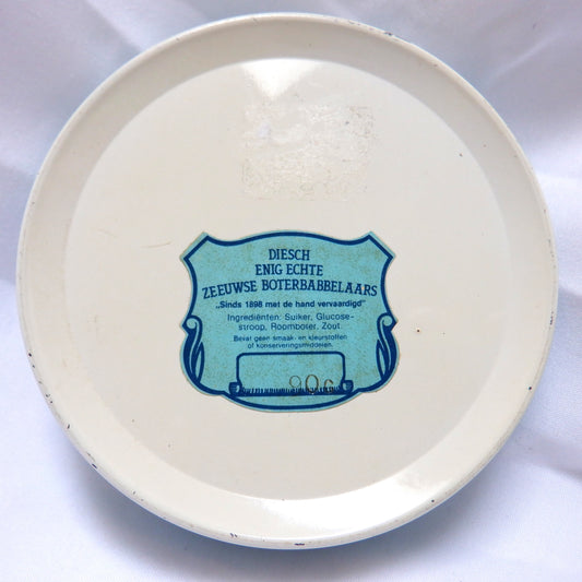 "DUTCH GIRL" Round Vintage Pocket Candy Tin by Diesch-Middelburg of Holland!