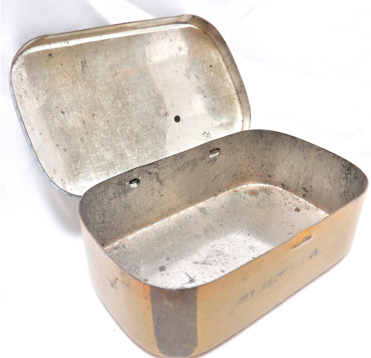 Antique Hinged-Lid Tin Container by Allenburys: 'GLYCERINE & BLACK CURRANT PASTILLES', 1940's