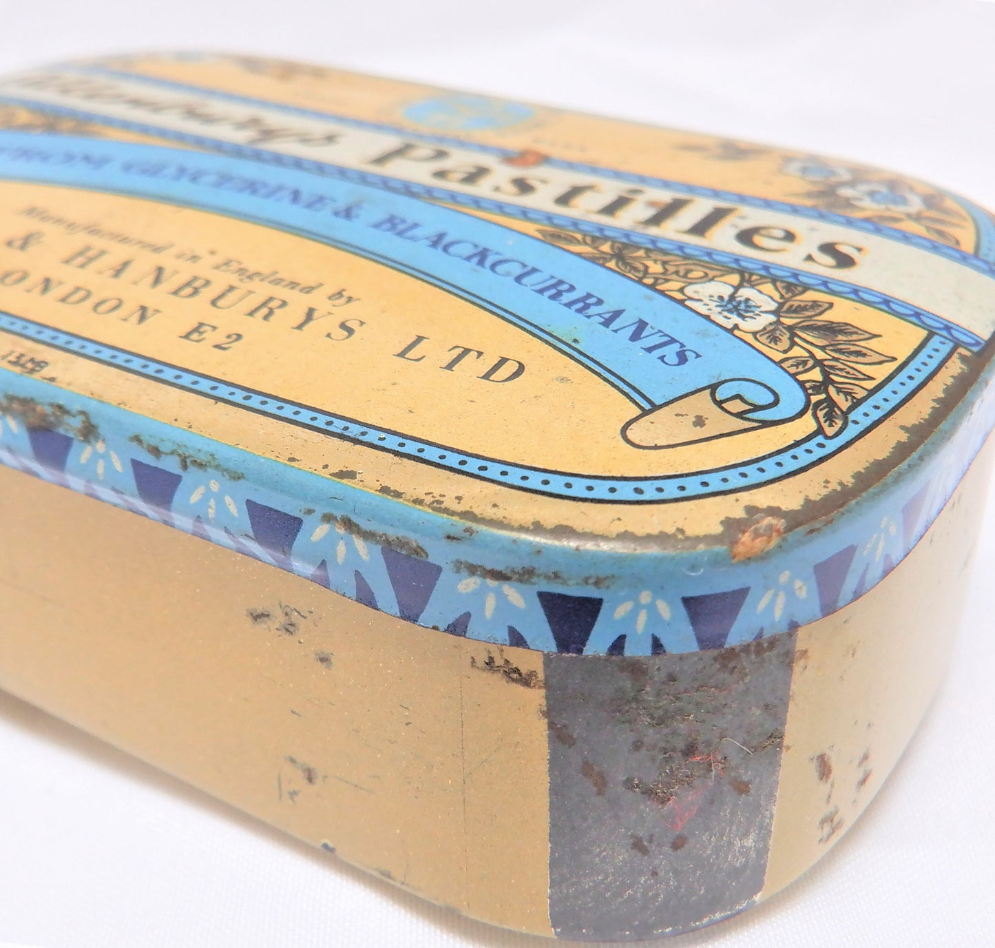 Vintage Tin Container by ALLENBURYS of London: PASTILLES Made From Glycerine & Blackcurrants, 1960's