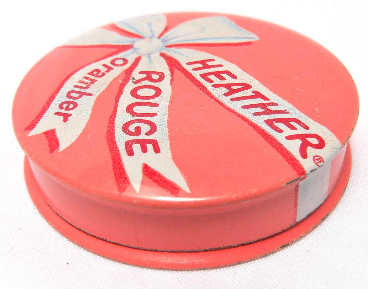 Vintage Miniature Tin of HEATHER ROUGE, A Vogue Oramber Rouge from New York City!