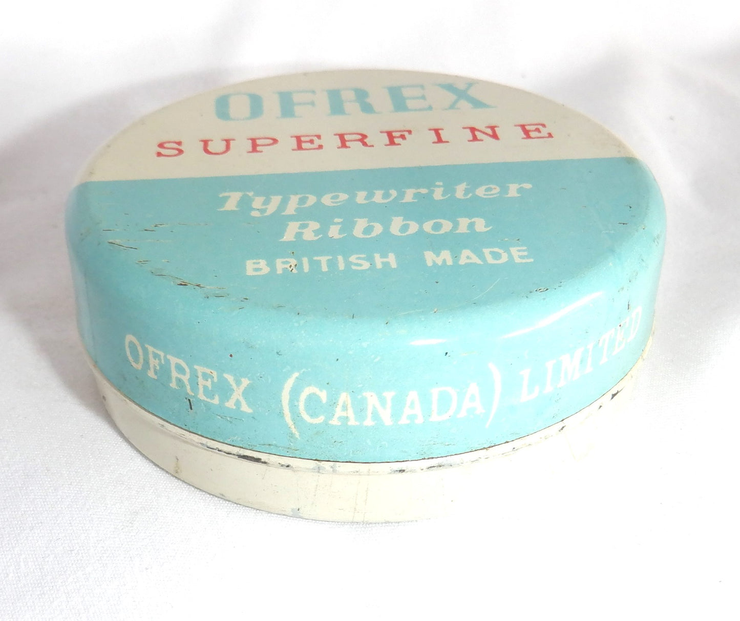 OFREX SUPERFINE TYPEWRITER RIBBON, British Made Vintage Tin Can