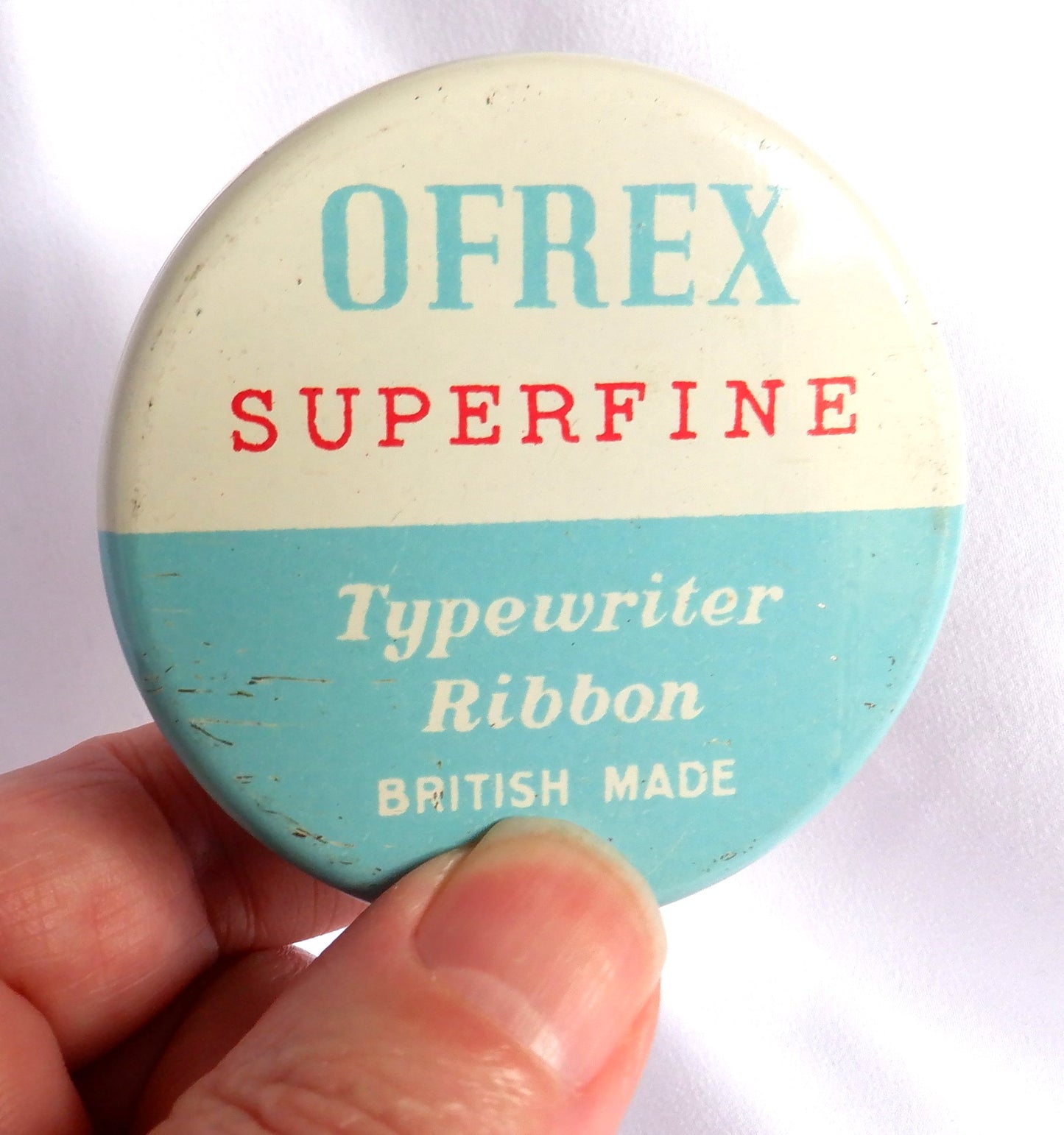 OFREX SUPERFINE TYPEWRITER RIBBON, British Made Vintage Tin Can