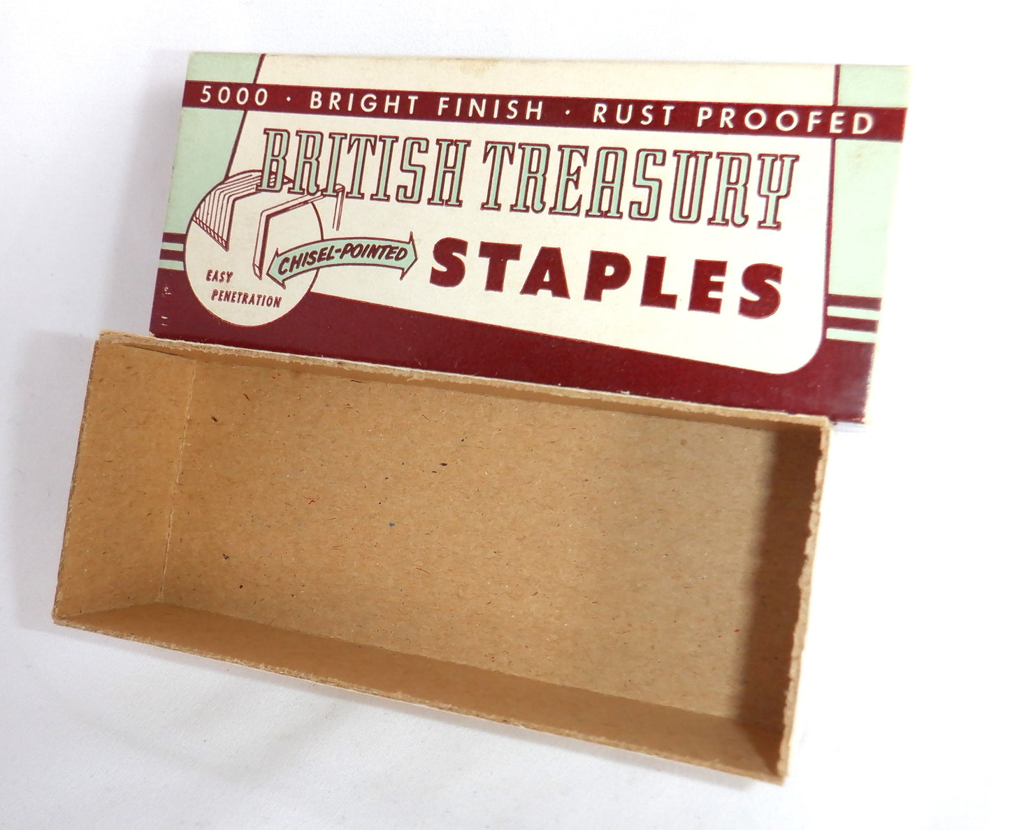 VINTAGE BOX OF GRAND & TOY LTD CHISEL-POINTED STAPLES, Made in Canada