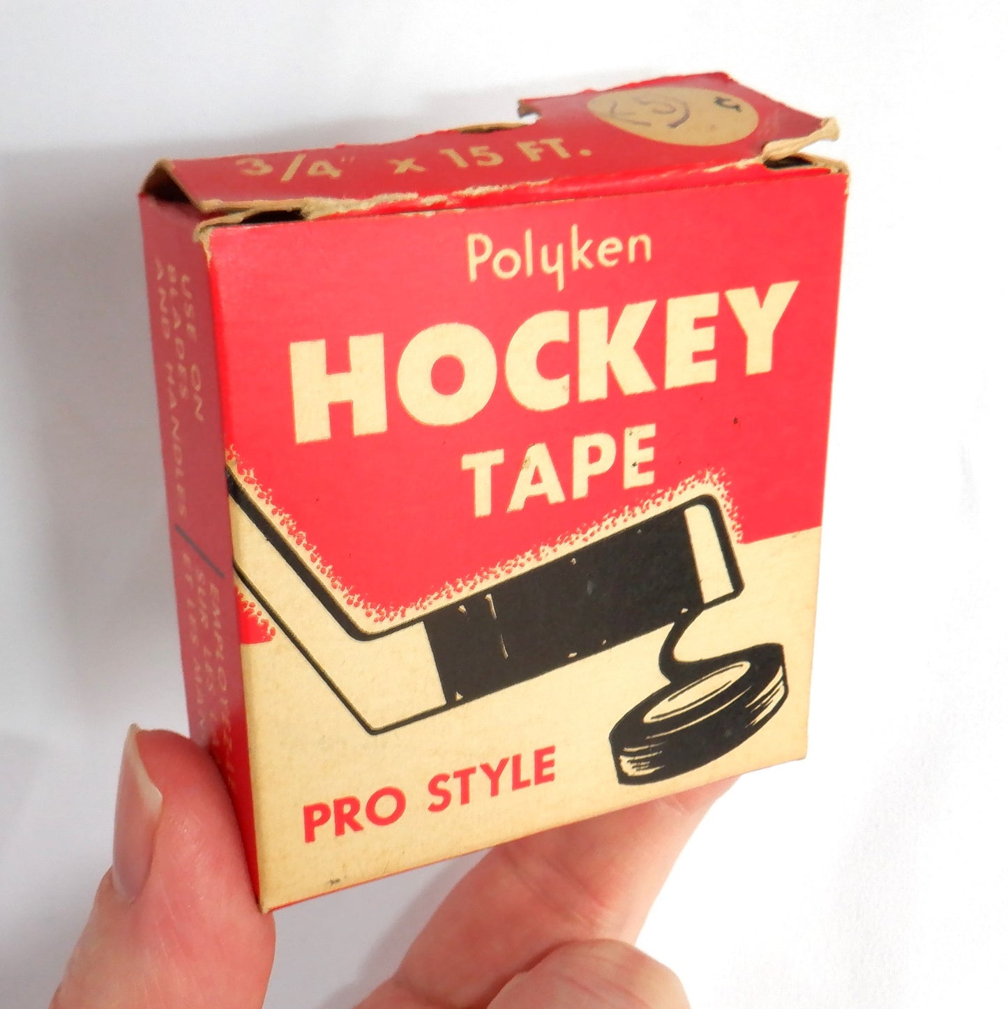 VINTAGE EMPTY BOX OF POLYKEN PRO STYLE HOCKEY TAPE, by The Kendall Co. of Toronto