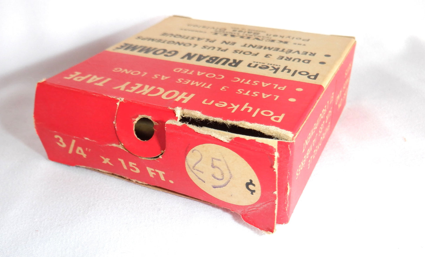 VINTAGE EMPTY BOX OF POLYKEN PRO STYLE HOCKEY TAPE, by The Kendall Co. of Toronto