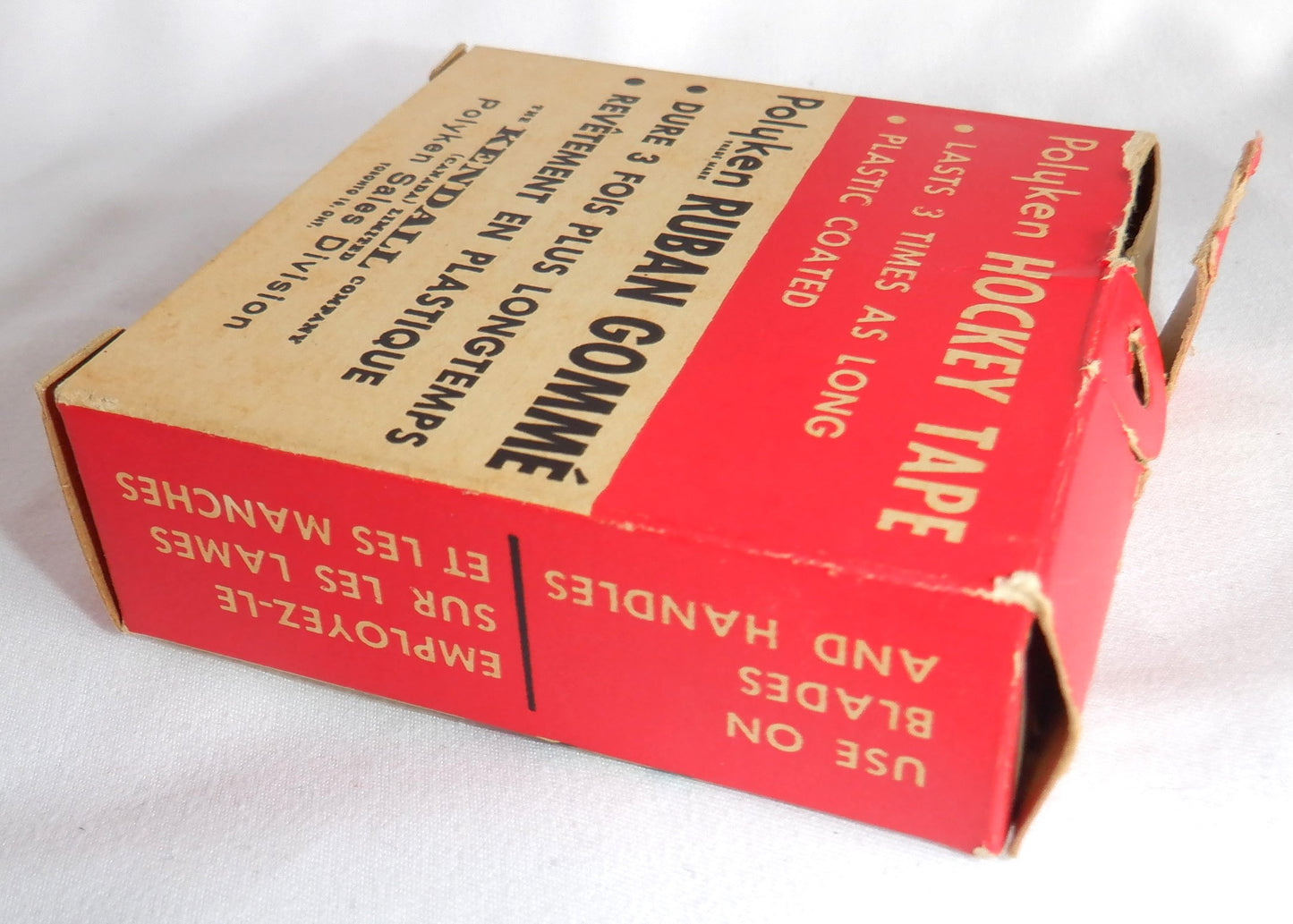 VINTAGE EMPTY BOX OF POLYKEN PRO STYLE HOCKEY TAPE, by The Kendall Co. of Toronto