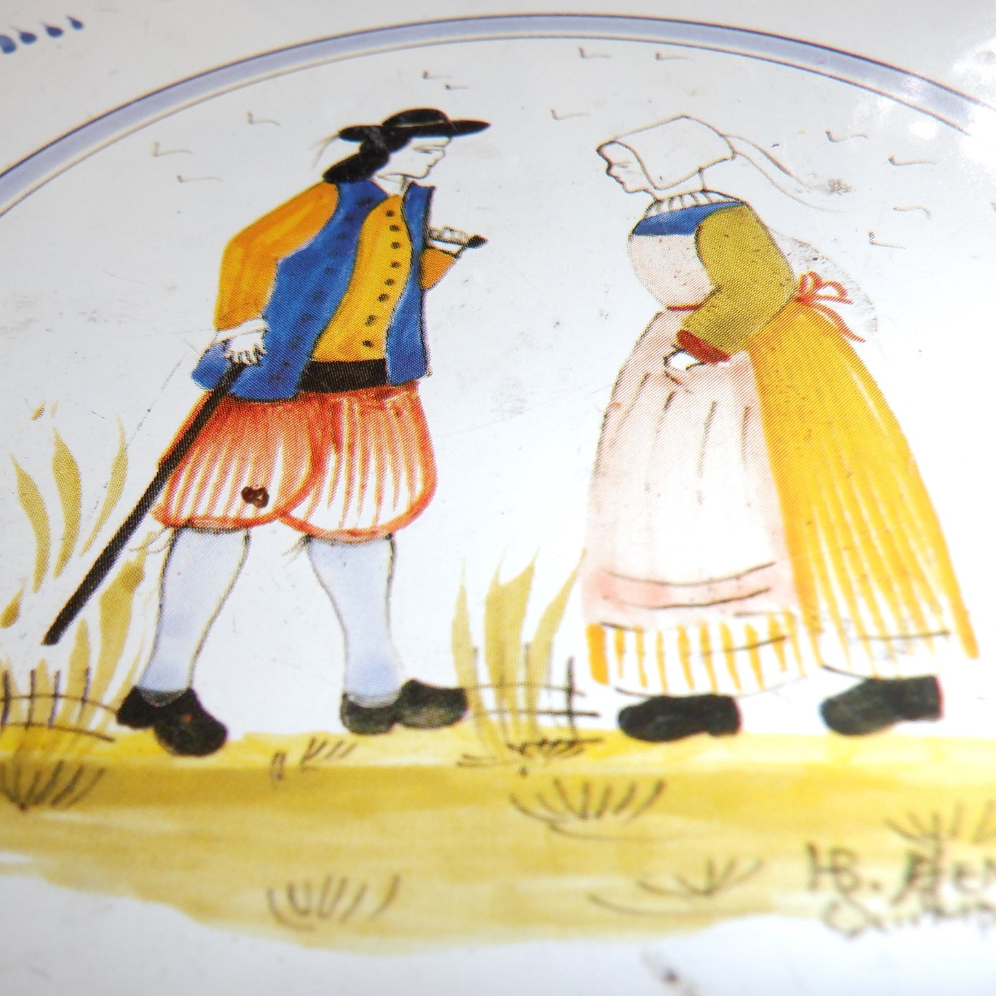 Vintage Rare Tin Container by Massilly Company of France: 'CANADIAN ACADIENS'