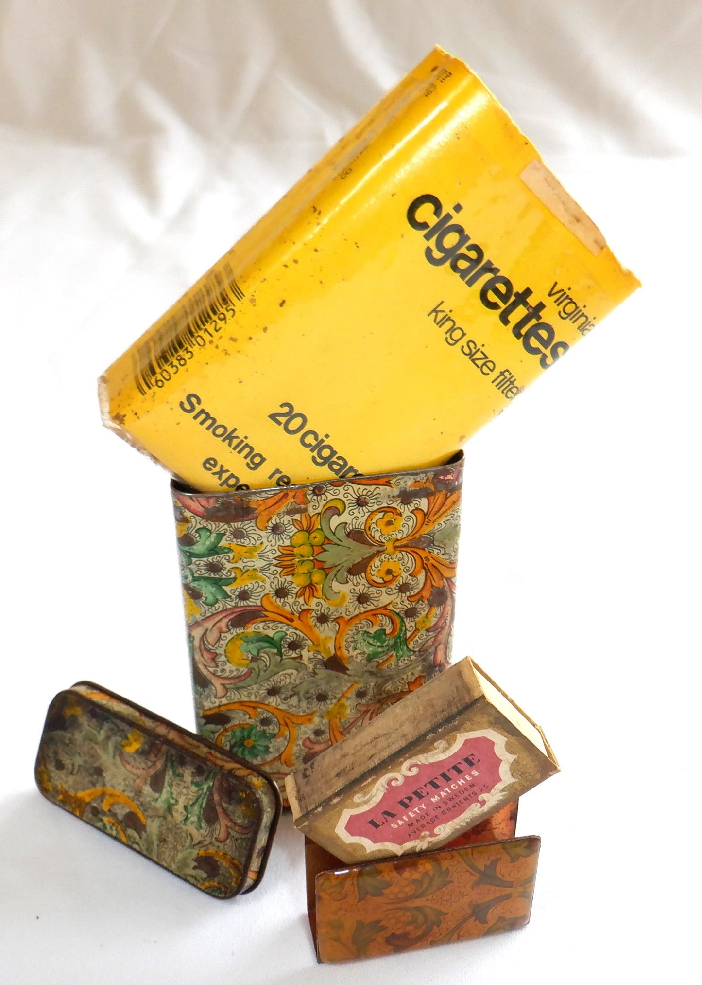 RARE East Coast Smokers Tin & 1980's Loblaw's liner, Match Box Cover & La Petite Safety Matches, CANADIANNA