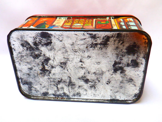 A Vintage Red-Top Christmas Shopping Tin from Britain, 'THE DRESS SHOP'