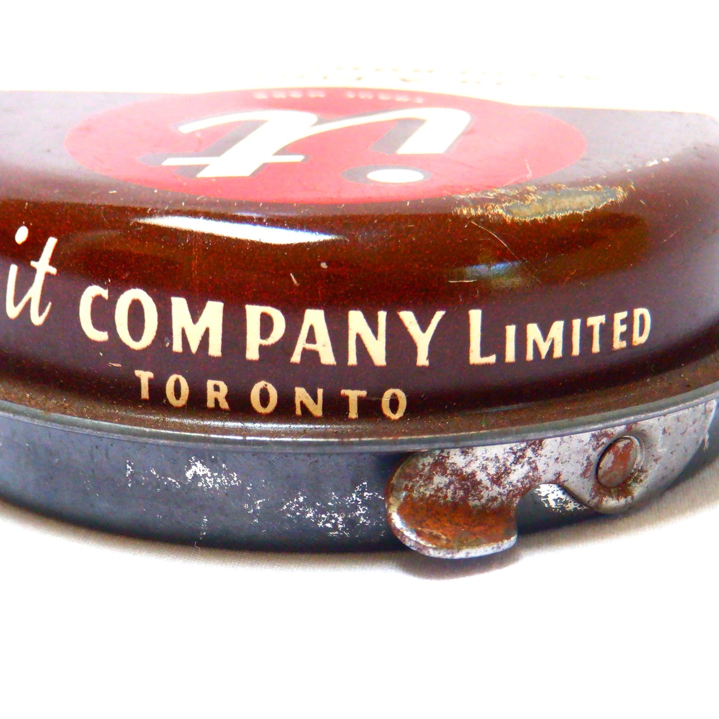 "IT" FINE WATERPROOF SHOE POLISH Vintage Tin Can Container, from Toronto CANADA