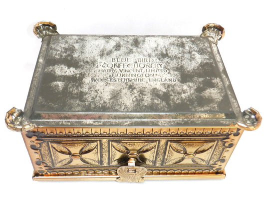 Vintage BLUE BIRD Confectionery Tin: 'Prince's Money Chest w/ Hasped Lid & Coin Slot'