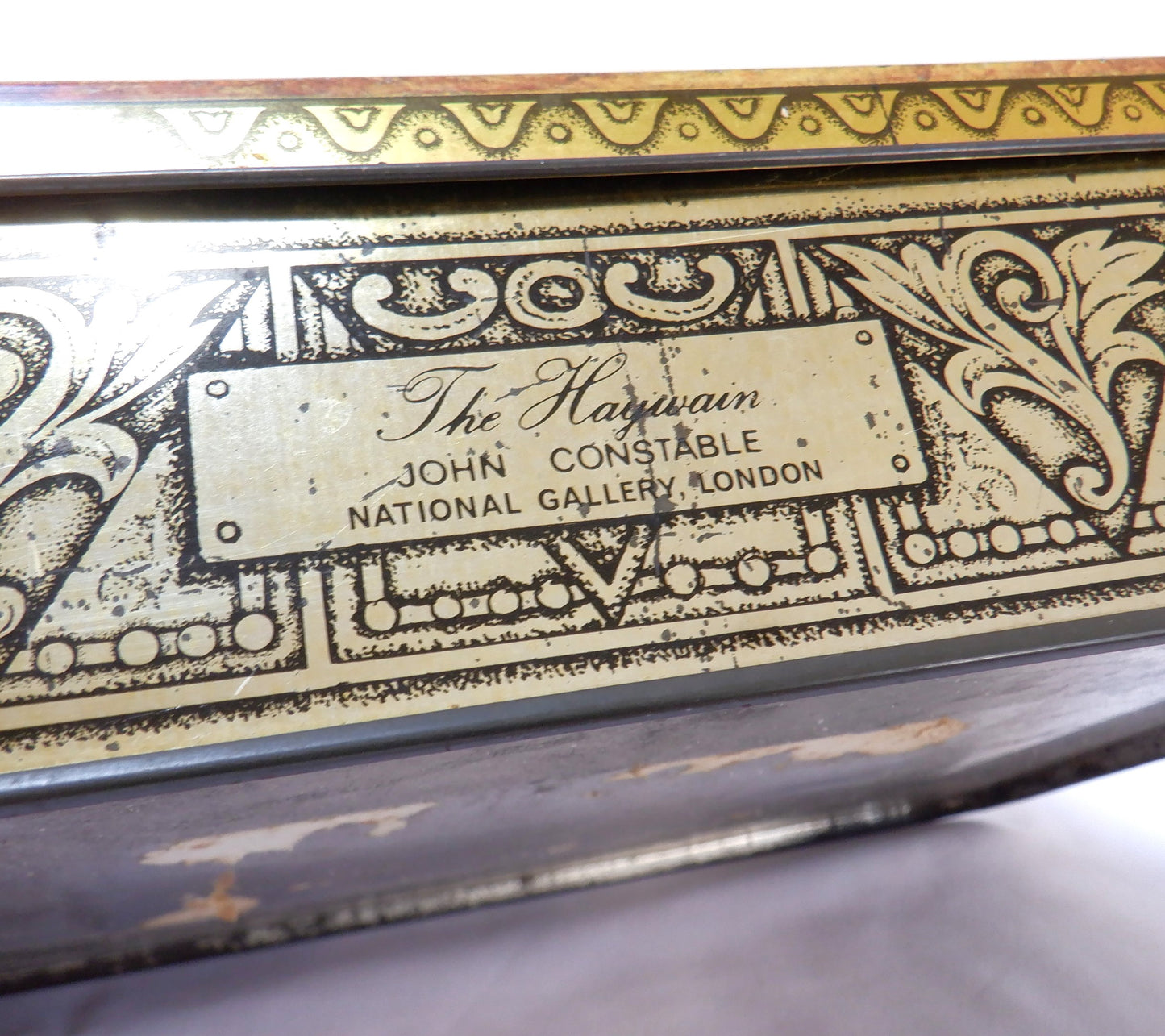 National Gallery of London Vintage Removable-Lid Tin Container Featuring JOHN CONSTABLE - THE HAYWAIN