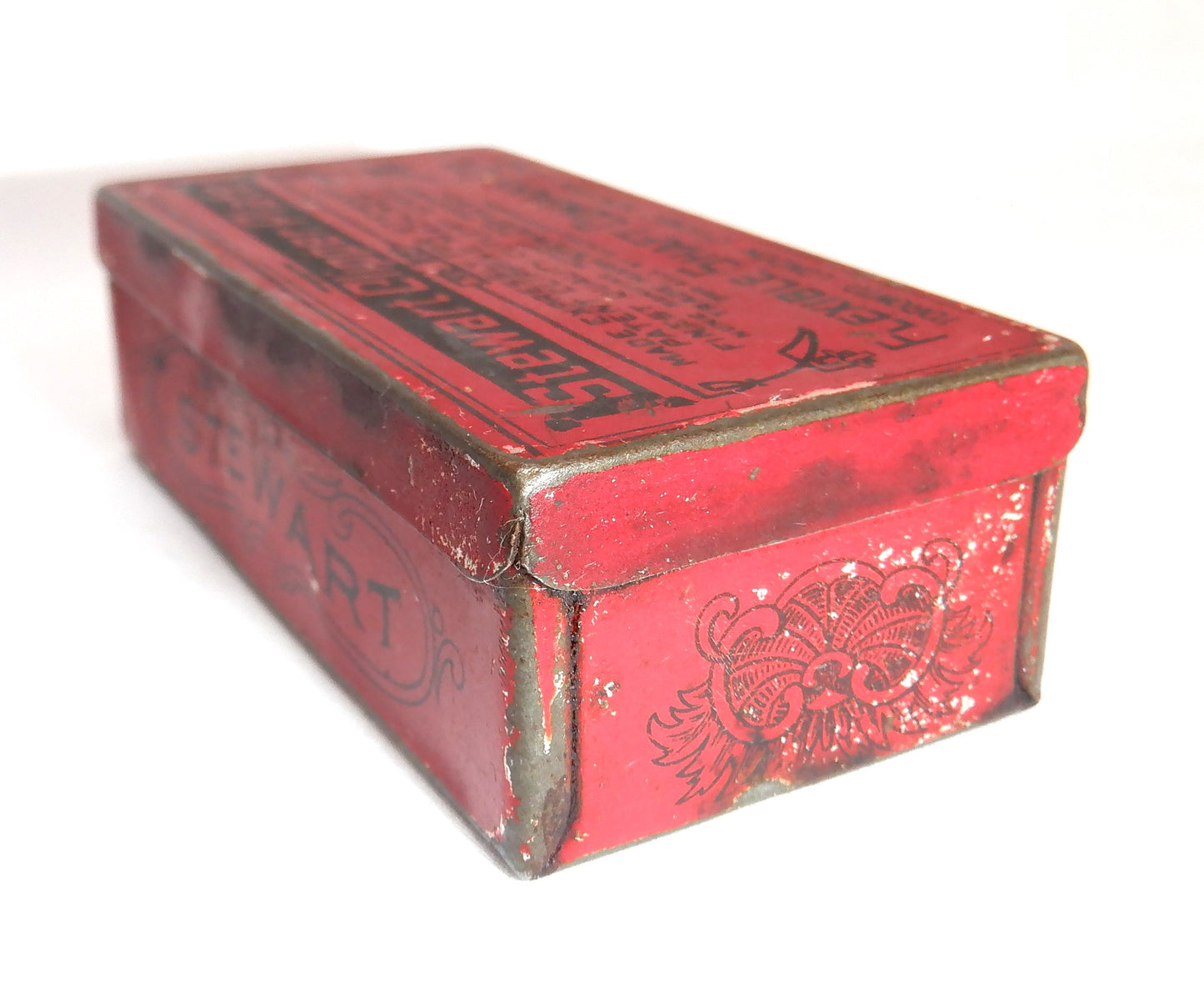 Vintage Red Tin Container from The United States of America: 'STEWART CLIPPER PLATE No. 90'