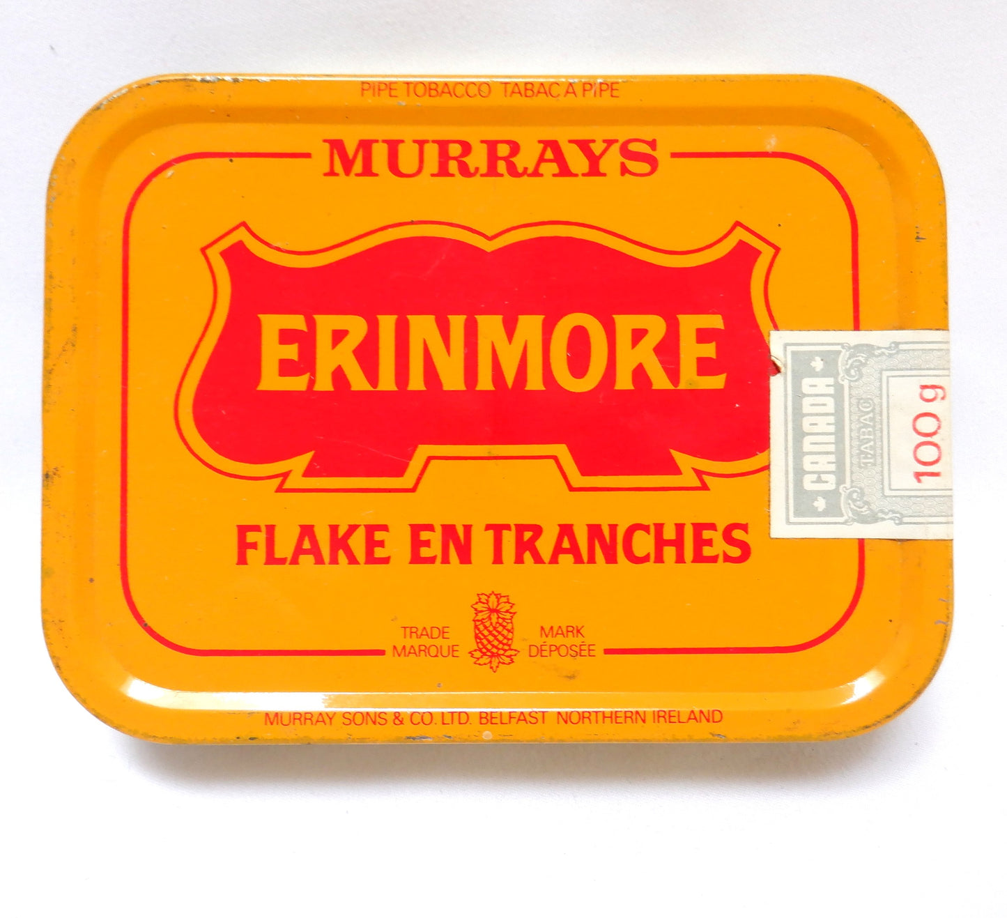 ERINMORE "Flake en Tranches" RARE FRENCH TOBACCO TIN From Murray's of Northern Ireland