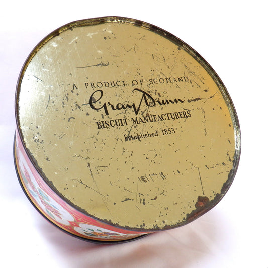 Vintage Round Flower Tin with Removable Top, by GRAY DUNN BISCUITS OF SCOTLAND