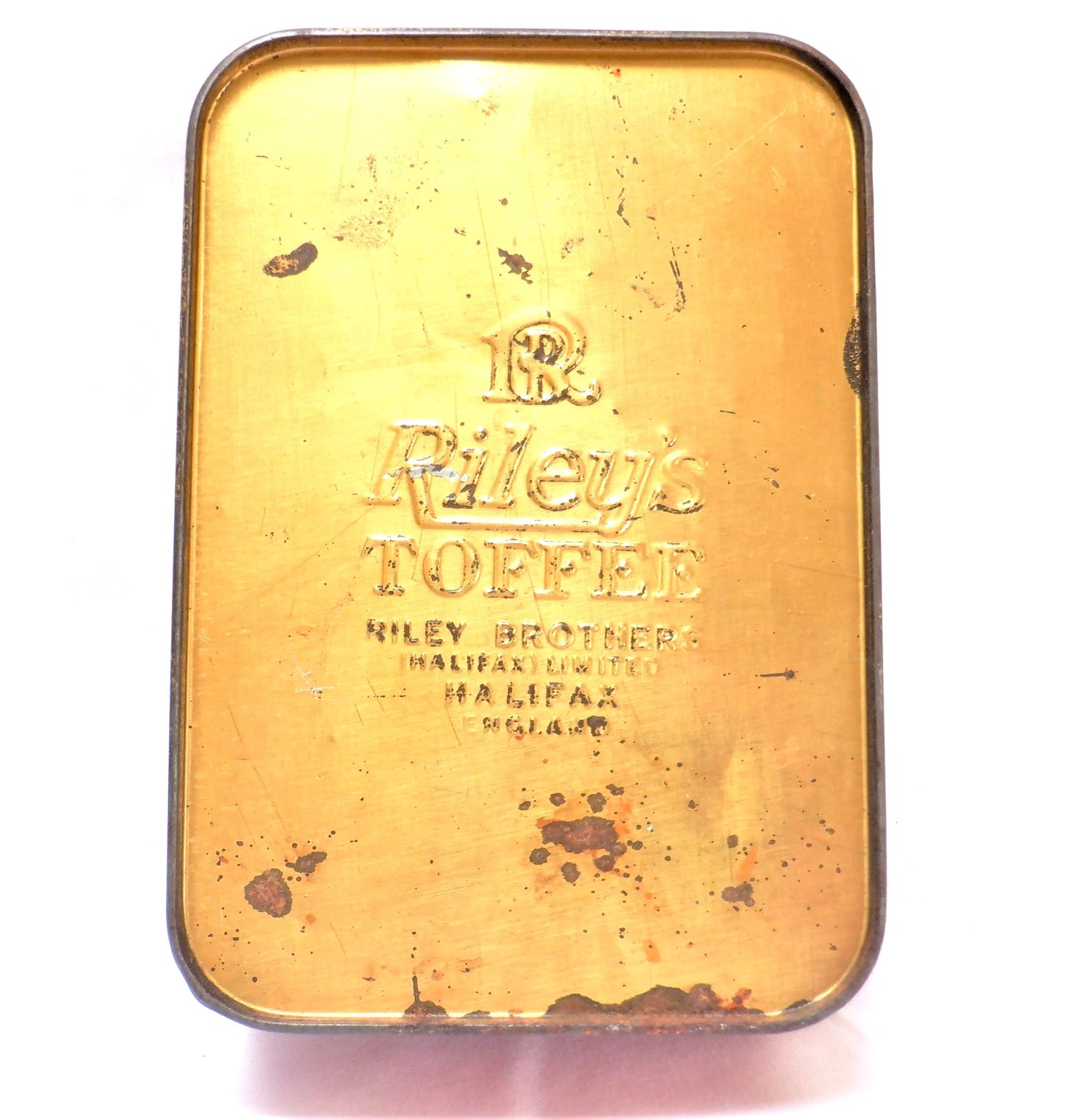 A 1940's Antique Tin by RILEY'S TOFFEE of Halifax, England: 'YE WELCOME INN'