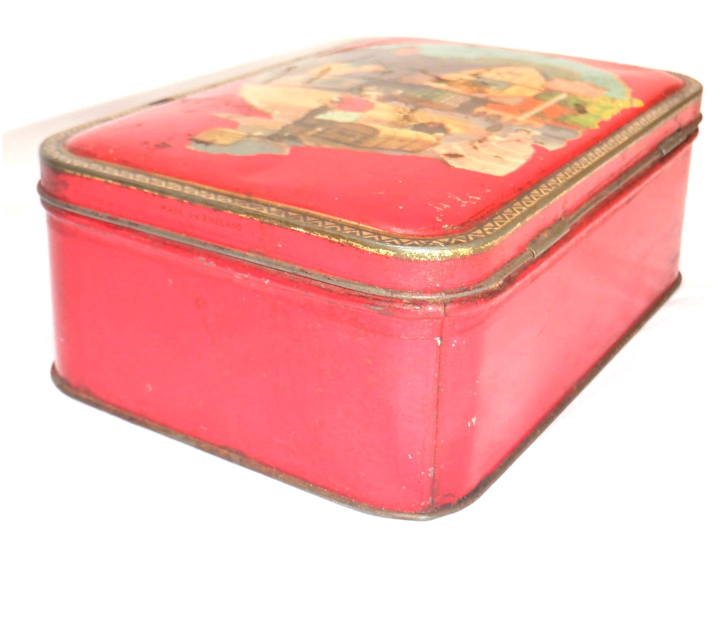 A 1940's Antique Tin by RILEY'S TOFFEE of Halifax, England: 'YE WELCOME INN'