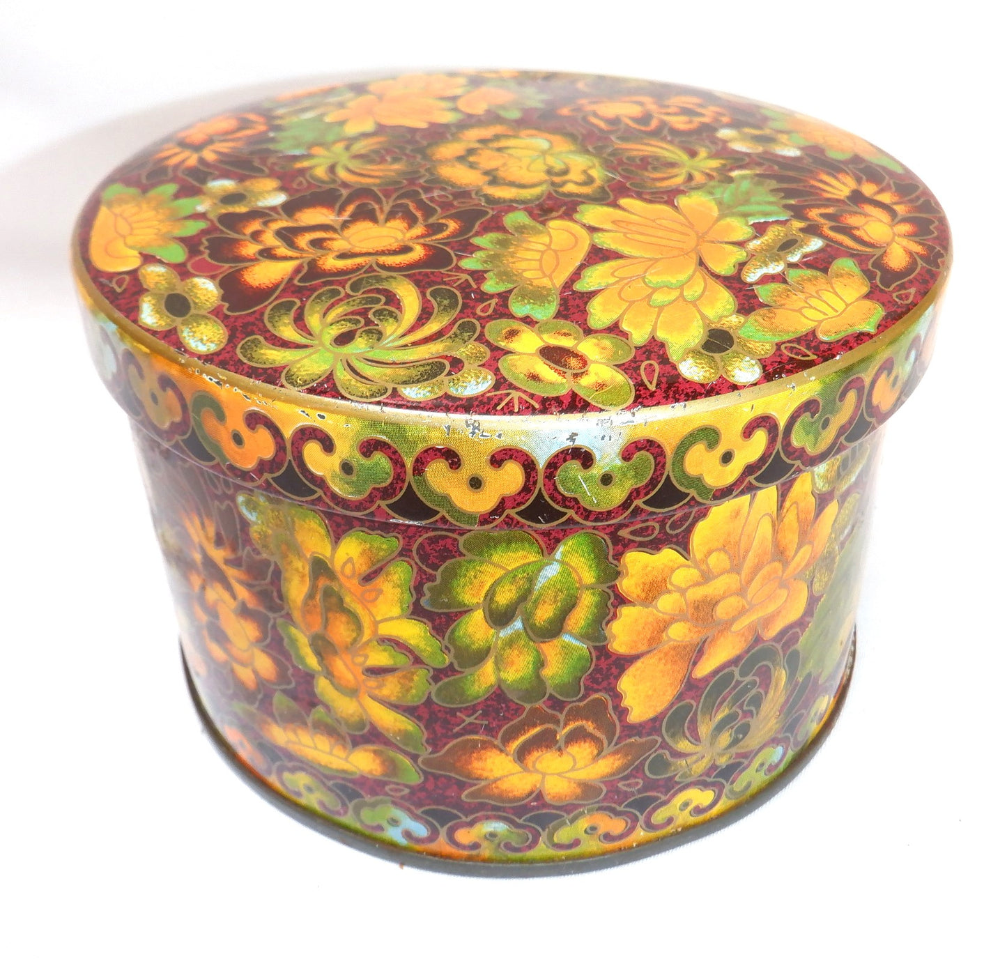PSYCHEDELIC FLOWERS! A Vintage British Tin Can Flower Container, 1960's