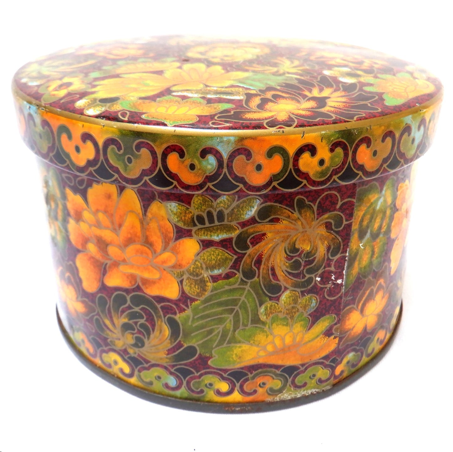 PSYCHEDELIC FLOWERS! A Vintage British Tin Can Flower Container, 1960's
