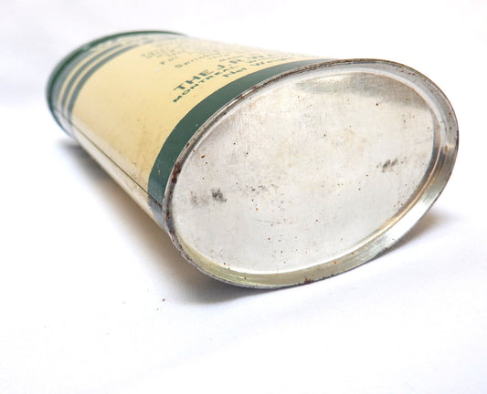 WATKINS Vintage Mens Talcum Shaker Tin Can w/contents, RARE CANADIAN BILINGUAL PACKAGING!