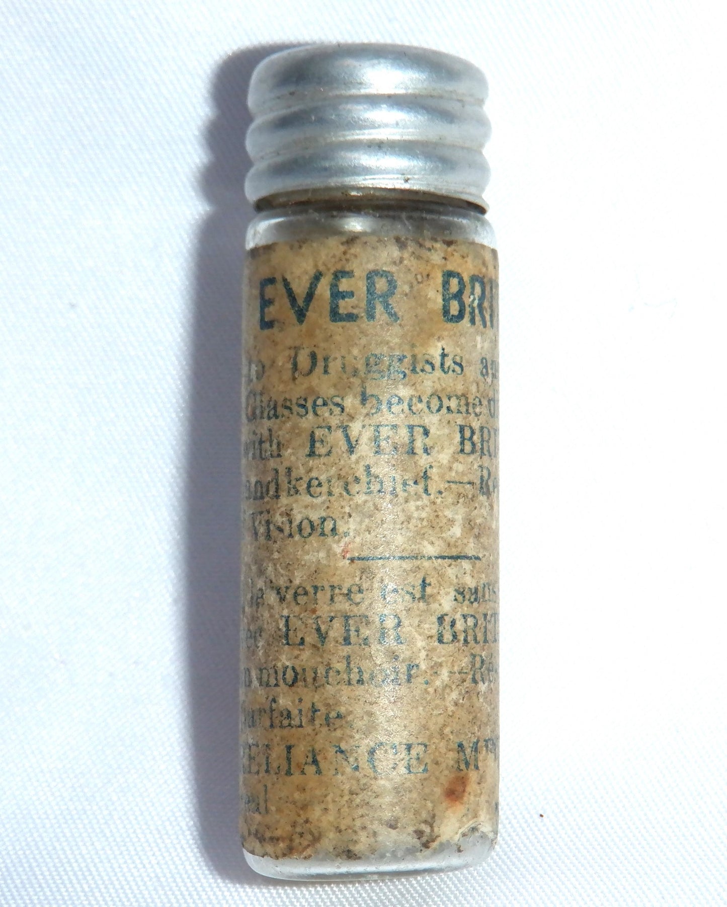 Antique Miniature Bottle of CANADIAN EVER BRITE Eye Glass Cleaner. Made in Canada!