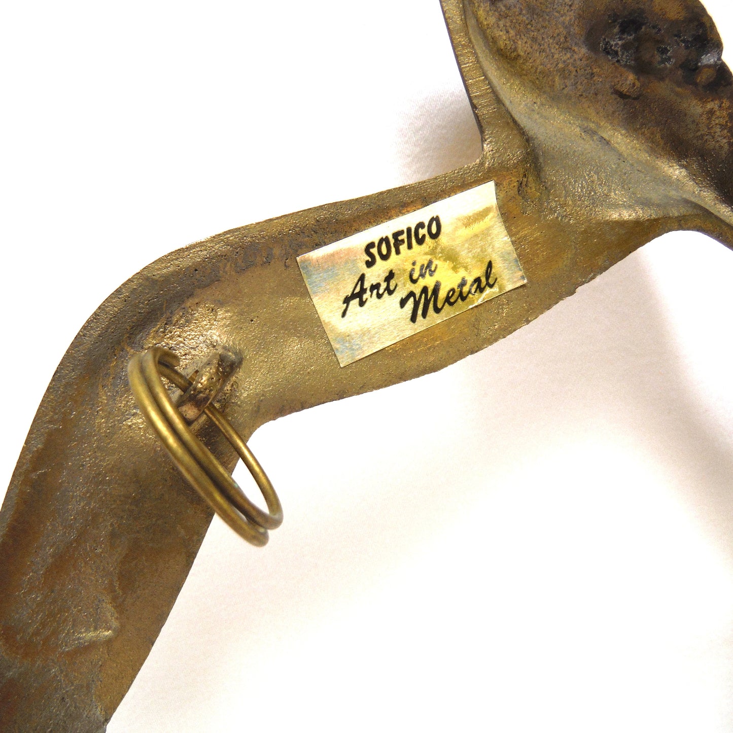 Vintage Hand-Made Pure Brass Wall Sculpture: 'THREE FLYING SEAGULLS', by SOFICO Art in Metal Company