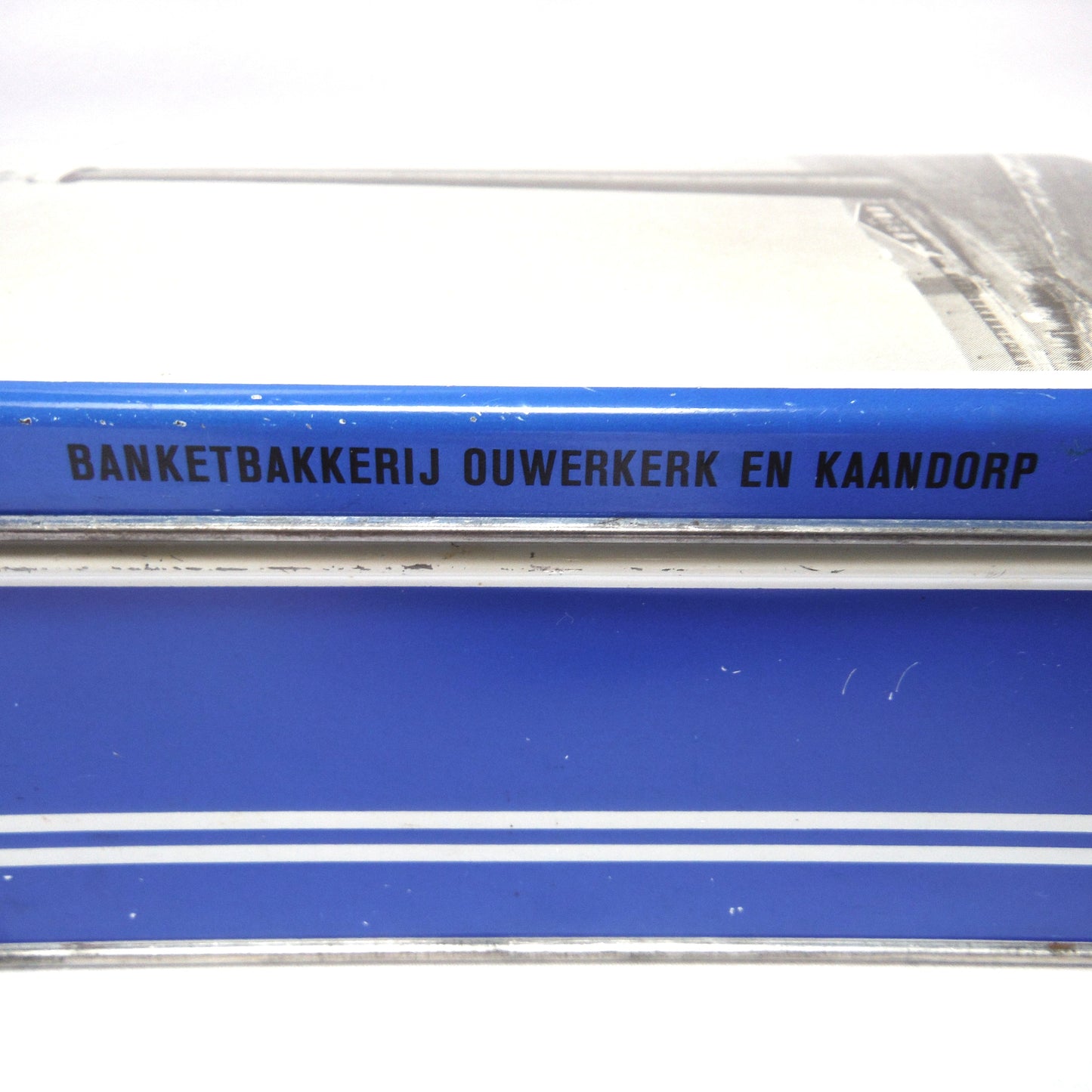 Mid-Century DUTCH HOLLAND LIGHTHOUSE Hinged-Lid Tin Container: 'VUURTOREN DE LANGE JAAP'