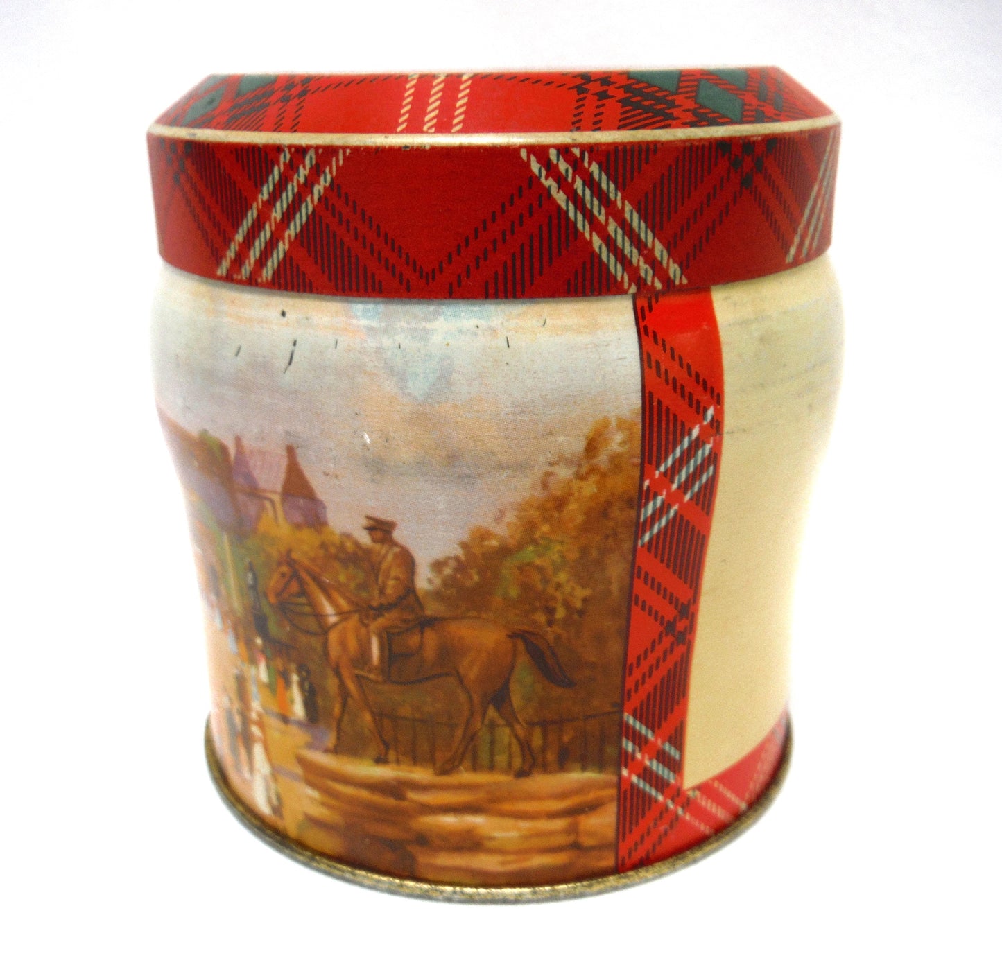 Vintage Tin Container, by Thorne's Premier Toffee Company of Leeds, England: 'EDINBURGH CASTLE PARADE and The SCOTTISH THISTLE'