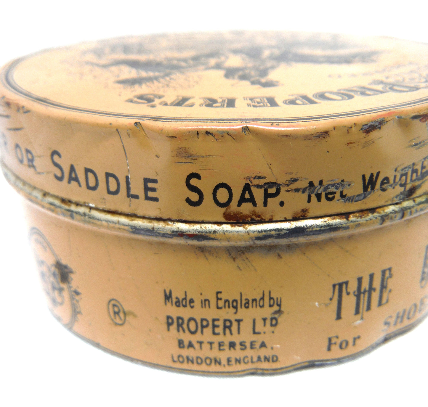 Vintage Tin Container: PROPERT'S Specially Prepared Leather and Saddle Soap