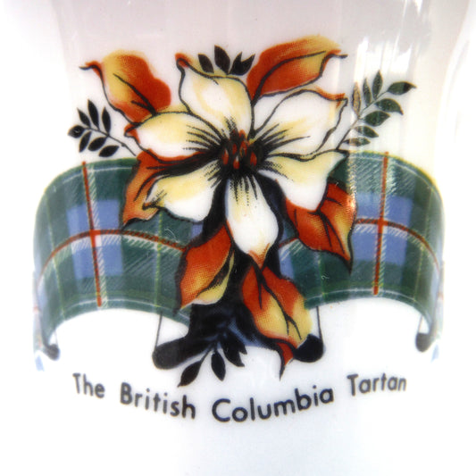 Vintage 1971 British Columbia Tartan Centennial Coffee Mug, by Crown Prince Bone China of England