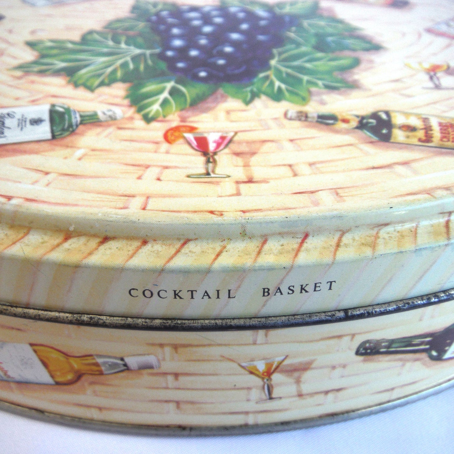 Huntley & Palmers of Post WWII London Vintage Tin Container: THE COCKTAIL BASKET, #1