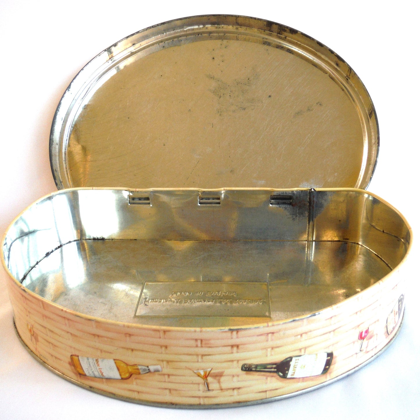 Huntley & Palmers of Post WWII London Vintage Tin Container: THE COCKTAIL BASKET, #1