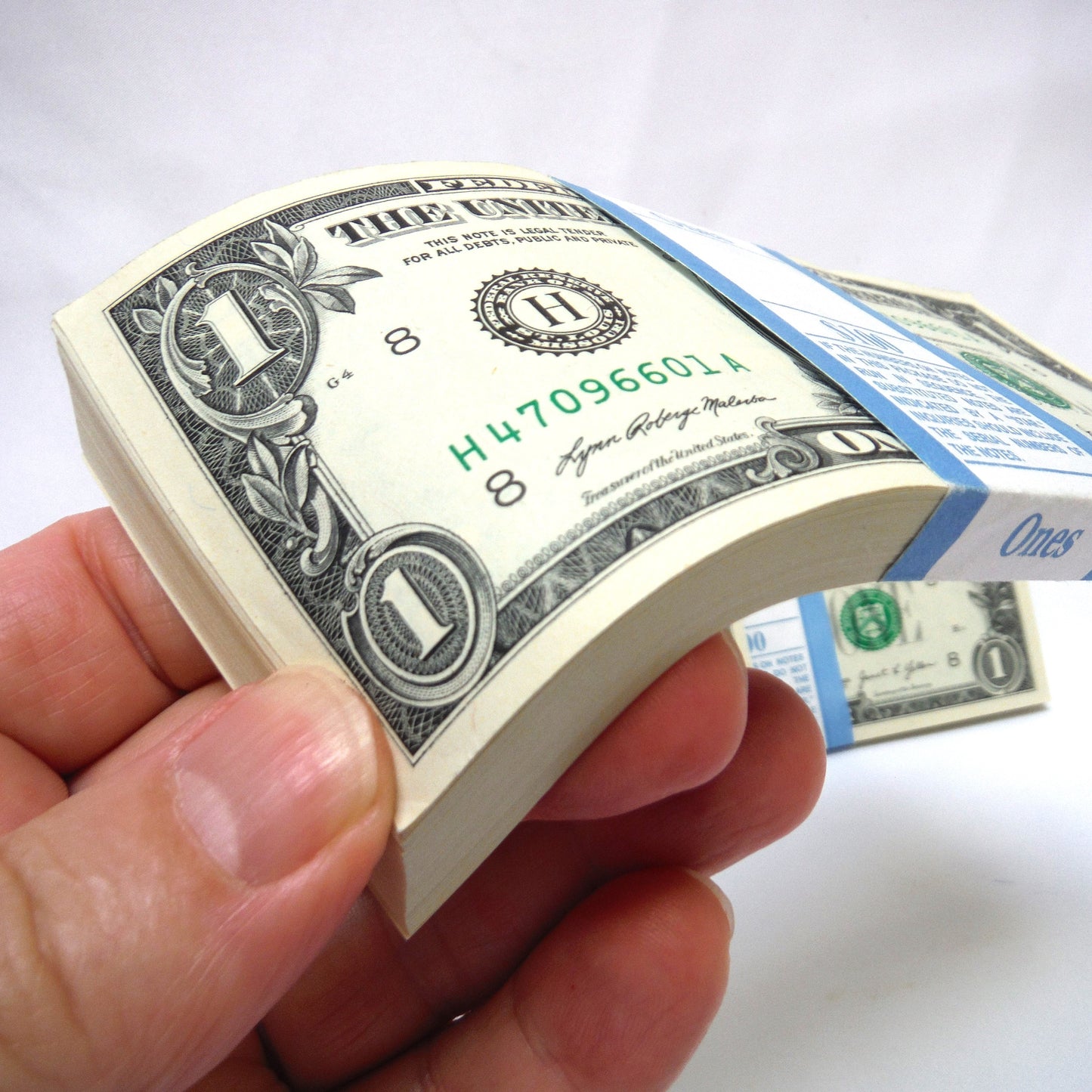2021 United States of America Stack of 100 Paper Dollar Bills, Mint Condition, Consecutive Numbering and Factory Banded!