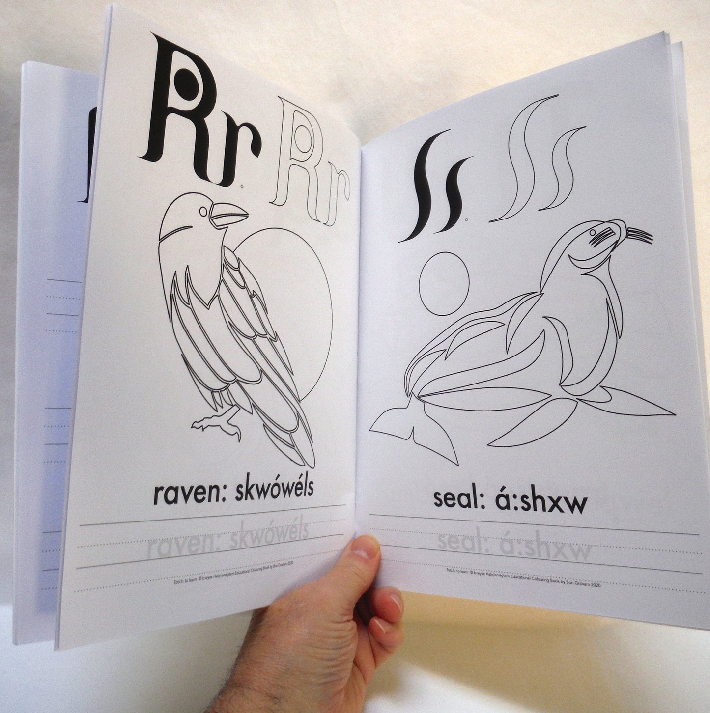 Halq’eméylem Educational Alphabet Coloring Workbook, by Bonny Graham, 2020