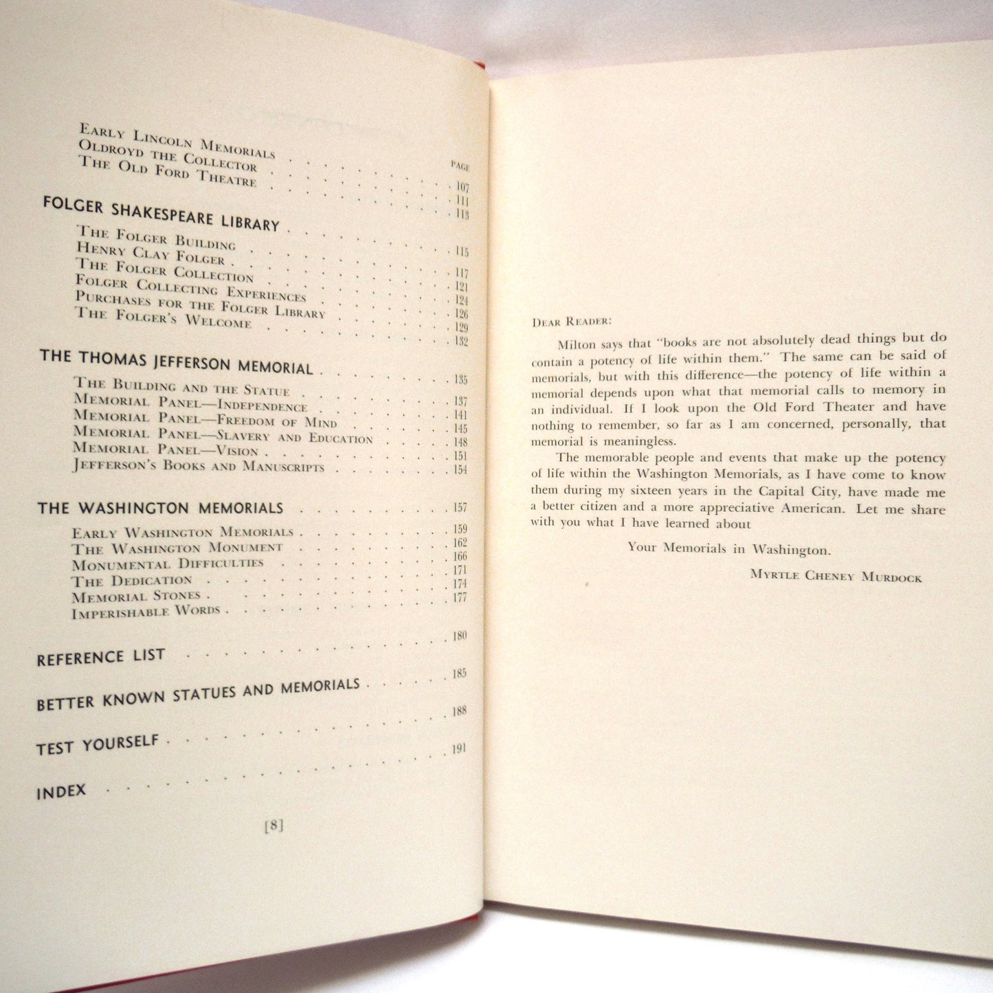 YOUR MEMORIALS IN WASHINGTON, by Myrtle Cheney Murdock, Doctor of Education (1st Ed. SIGNED)