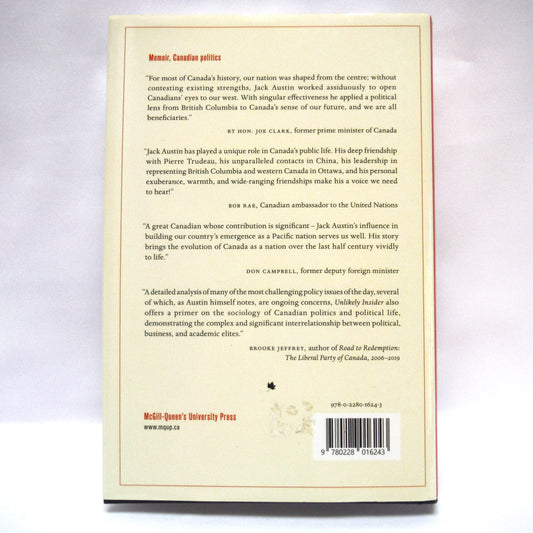 UNLIKELY INSIDER, A West Coast Advocate in Ottawa, by Jack Austin with Edie Austin (1st Ed. SIGNED)