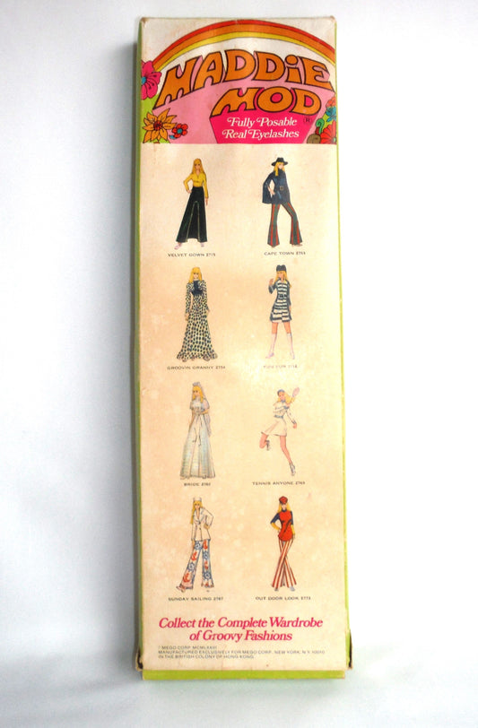 1970’s MADDIE MOD DOLL 11.5 Inch Tall Model by Mego Corp of Hong Kong: BRAND NEW OLD STOCK in Original Box!