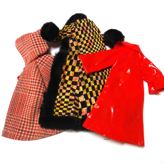 MADDIE MOD ASSORTED CLOTHING For any 11.5-inch Tall Barbie Doll: LOT A, LONG COATS.
