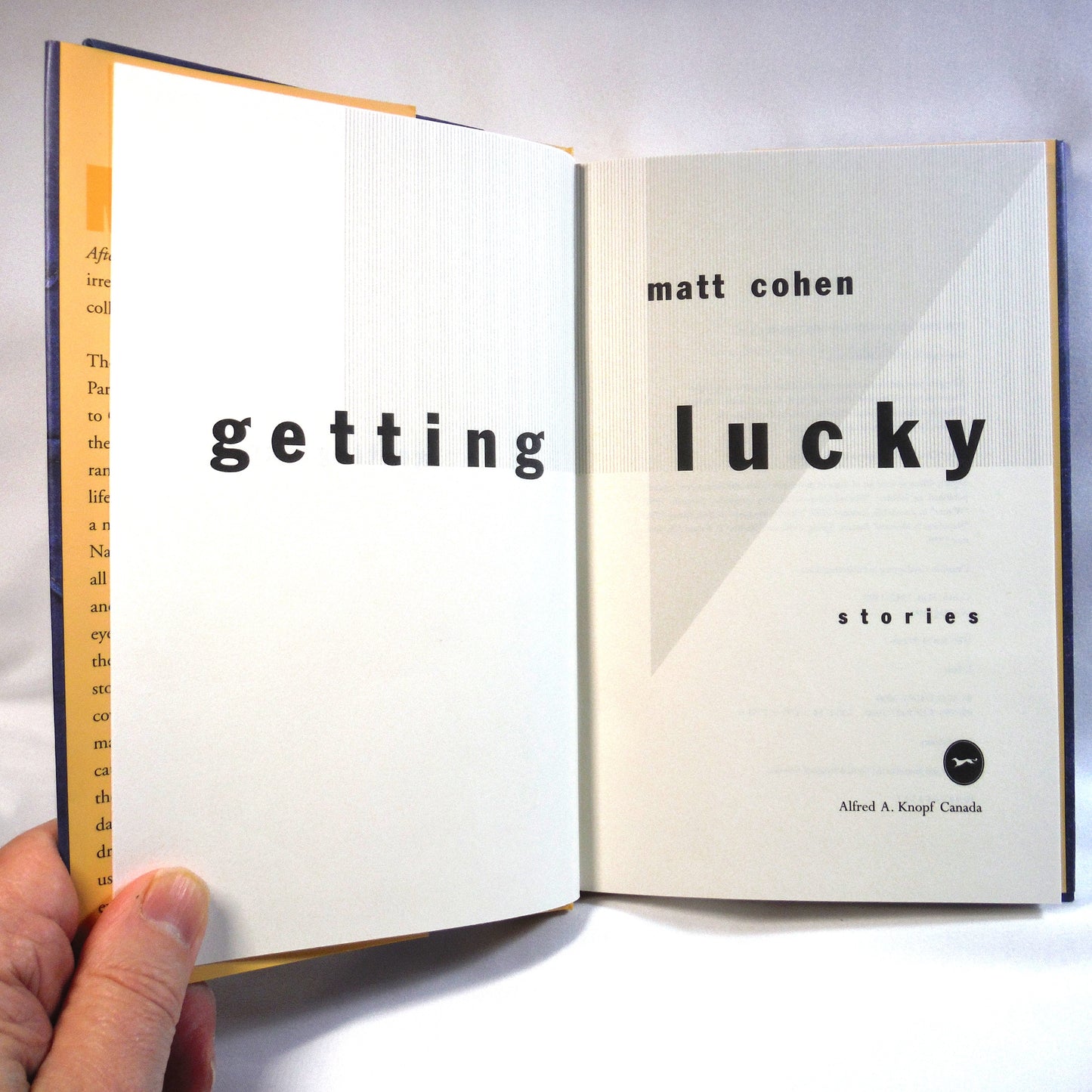 GETTING LUCKY, The Short Story Collection by Matt Cohen (2000 1st Ed.)